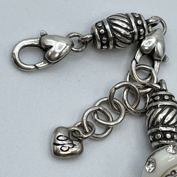 Brighton Snake Chain European Charms Bracelet Silver Tone Statement Chunky - Picture 3 of 7